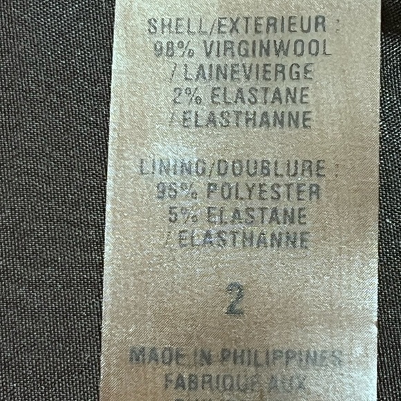 Saks Fifth Avenue Signature Wool Suit Jacket Blazer Black Tweed Size 2 Business - Picture 15 of 15